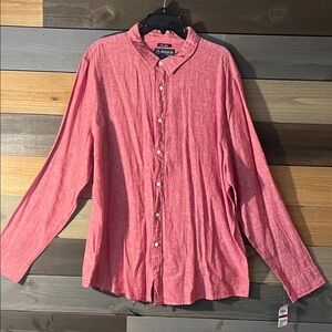 American Rag Men's Red Casual Button-Down Shirt